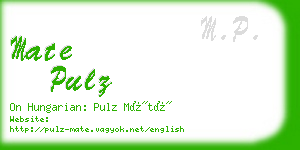 mate pulz business card